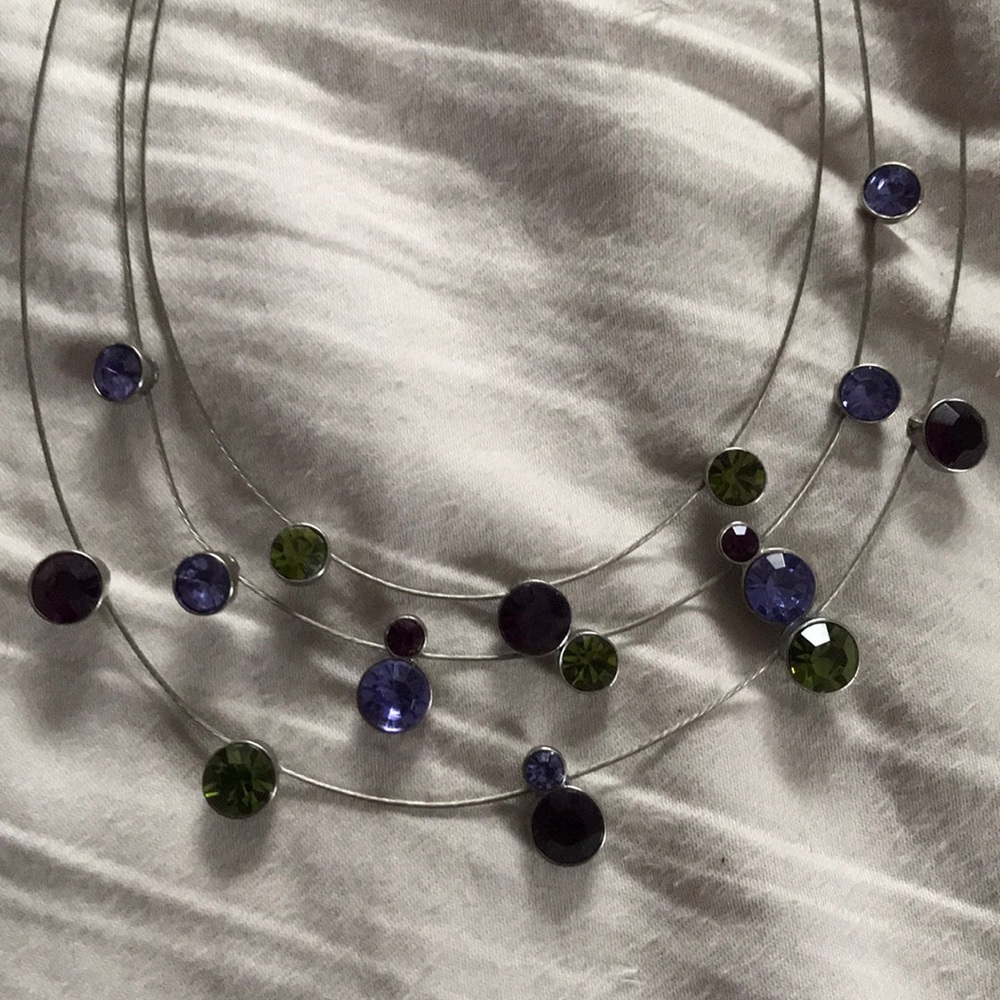 Multi color stone necklace